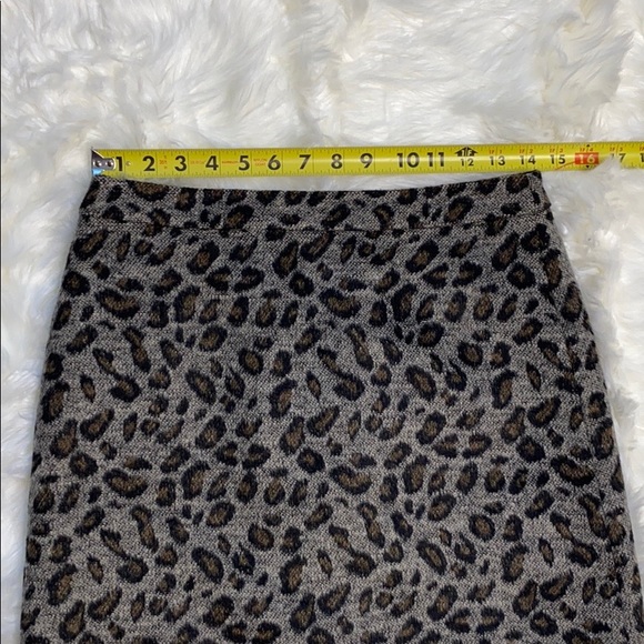LOFT Animal Leopard Print Wool Mix Mini Skirt - Picture 4 of 8